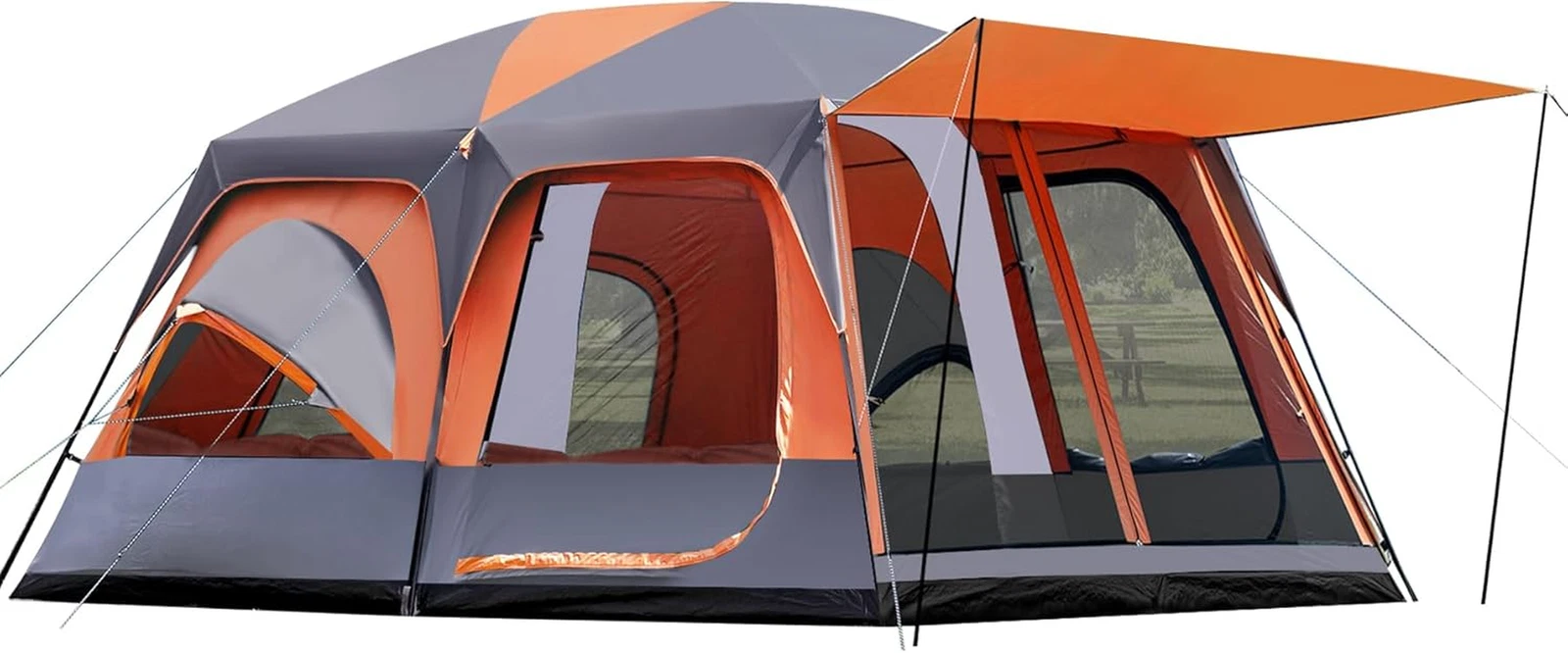 Spacious 8-12 Person Family Camping Tent with Rainfly & Easy Setup