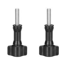 2 Pcs Aluminum Thumbscrew, Long Thumbscrew with Cap Force, Black