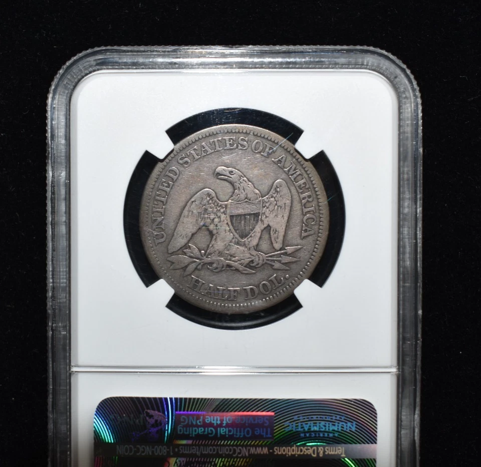 1854 Seated Liberty Half Dollar 50 Cent Silver Coin - NGC VG 10 - Image 4 of 4