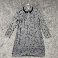 Secret Treasures Nightgown Medium Grey Blue Floral Lace Cottagecore Prairie