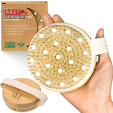 CSM Dry Brushing Body Brush for Lymphatic Drainage - Natural Boar Bristle Exfoli