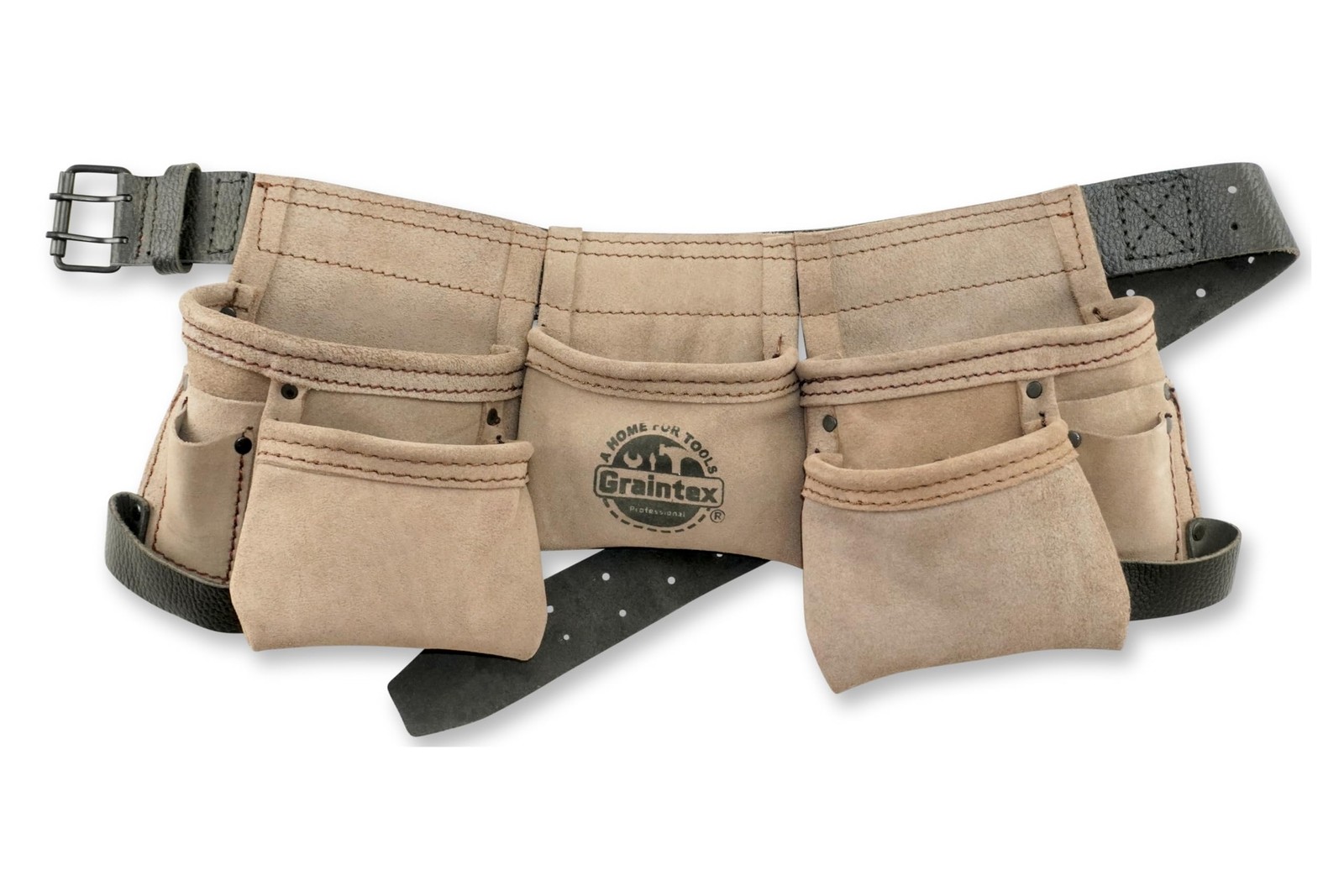 DS2243 :: 9 Pocket Children Tool Belt Beige Color Suede Leather, Real Tool Be...