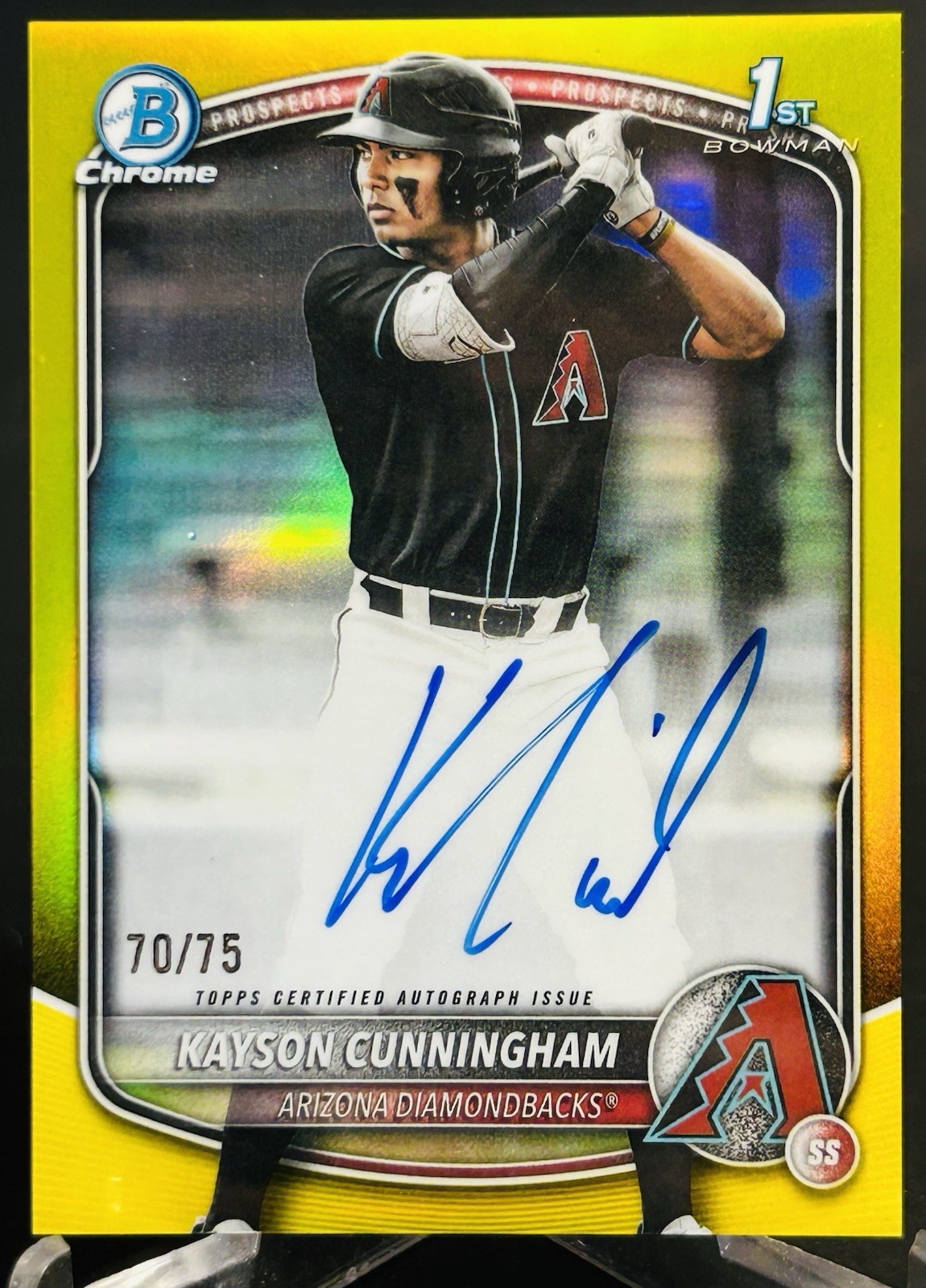 2025 Bowman Chrome Draft 1st Auto Kayson Cunningham Yellow Refractor /75