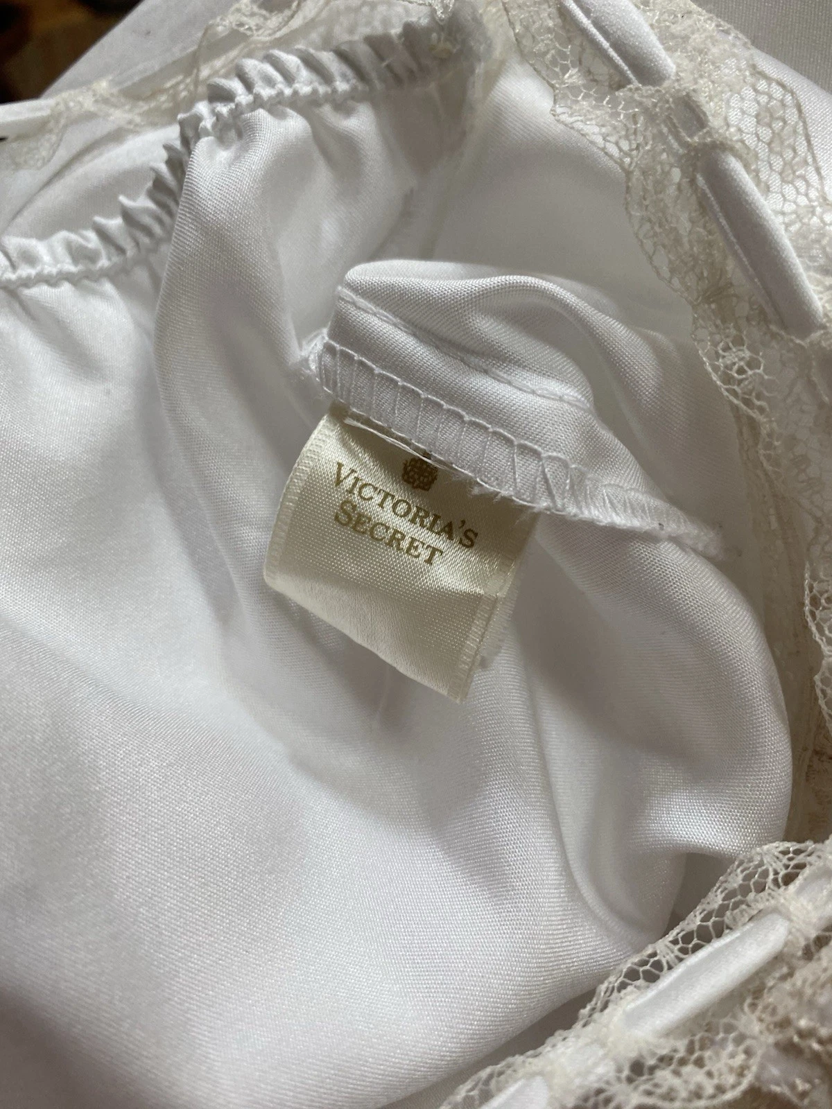 UNDERCOVER Abito e abito vintage Victoria’s Secret etichetta oro medio made in USA bianco lungo