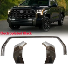 Chrome Black For Toyota Tundra 2022-2024 Front Bumper Grille Trim Molding Cover