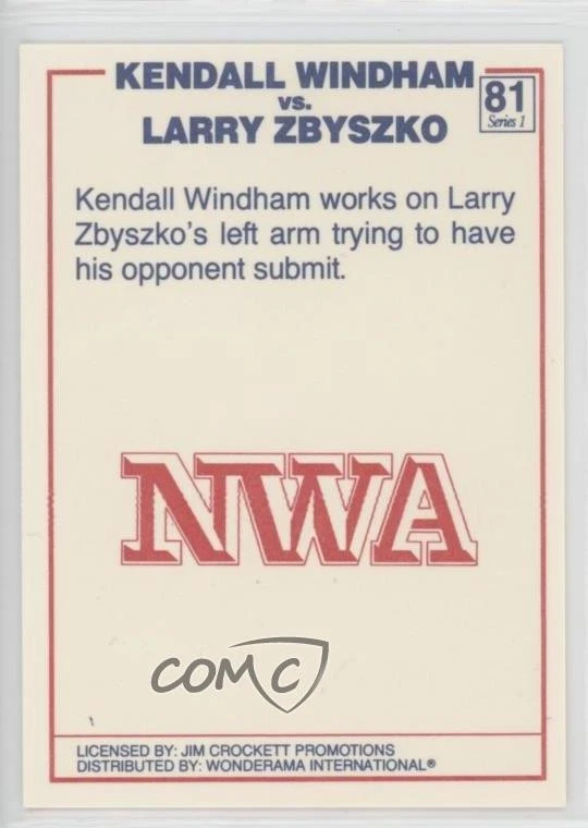 1988 Wonderama NWA Kendall Windham vs Larry Zbyszko #81 - Image 2 of 2