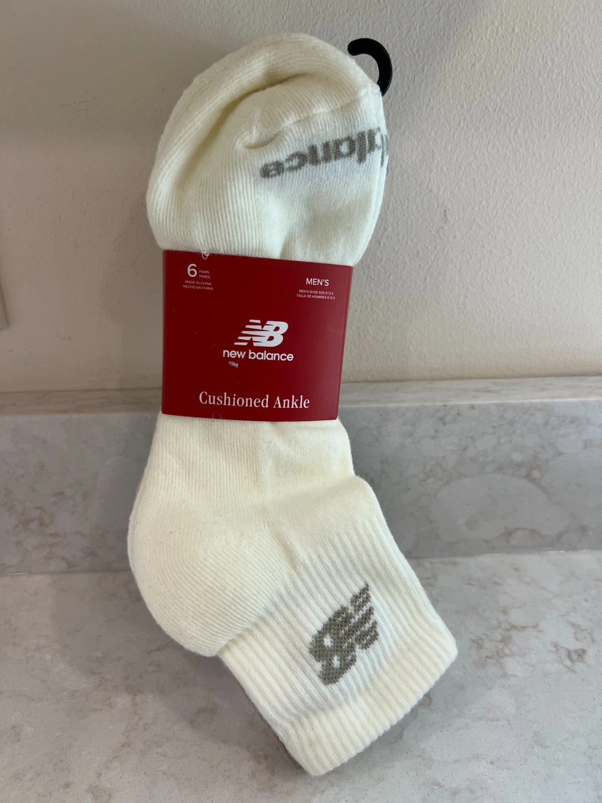 New Balance 6 Pairs Men's Cushioned Ankle Socks Arch Support Assorted Colors