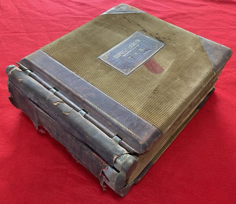 1913-1916 ***T. S. B.*** {{LARGE}} TEXAS DEPOSIT LEDGER BOOK+ENTRIES! VERY RARE!