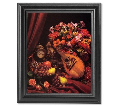 Red Wine Fruit Flowers and Mandolin Tuscan Photo Wall Picture Framed Art Print