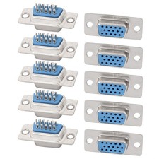 10Pcs DB15 3 Rows 15 Pin Female Solder Type Adapter Connector Straight Socket