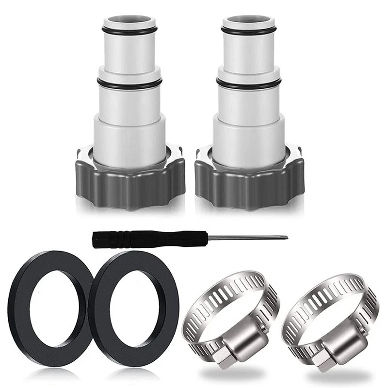 2X INTEX Adapter A Pumpe Schlauch Swimming Pool 32mm 38mm x Profi Innengewinde - Bild 4 von 4