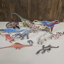 Lot of 13 Dinosaur Figures 11 Schleich Mixed Species Prehistoric Animal Toys