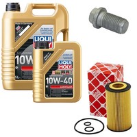 MotoröL Filter Set 10W-40 Liqui Moly 6 Liter + Schraube FüR Mercedes C-Klasse