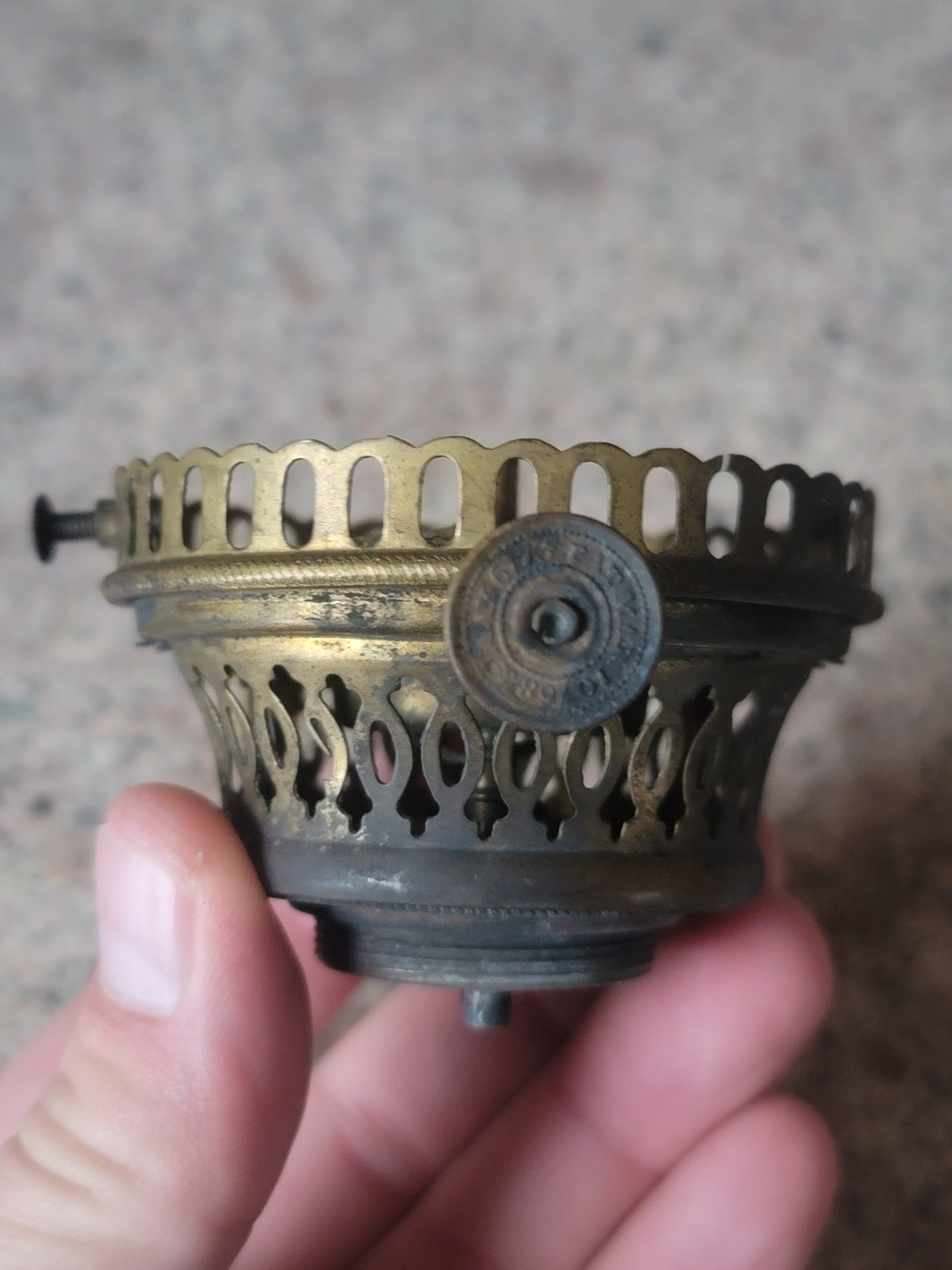 Lot Of 3 19th C. P&A Set Screw Oil Kerosene Lamp Burners LOOK! Parts Unique