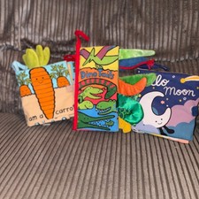 3 Jellycat Books Baby Bundle Crinkle Hello Moon Dino Tails I Am A Carrot