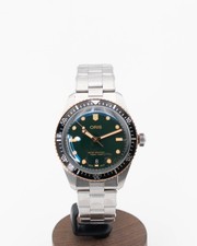 STICKERED Oris Divers Sixty Five 40mm 01 733 7707 4357 Green Dial Bronze & Stain 5