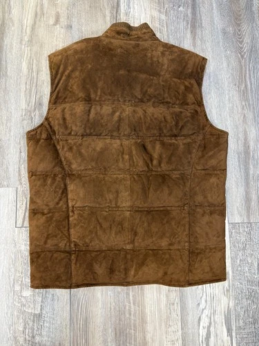 Mandelli Goat Leather Goose Down Cashmere Vest Size 44 (54 EU) image 5