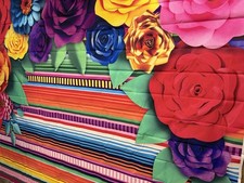 Mexican Theme Party Striped Backdrop 10X8FT
