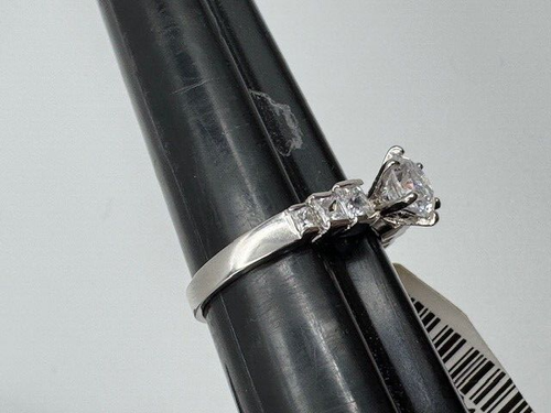 Ladies RSC Sterling Silver 925 Round CZ Engagement Ring - Picture 5 of 17