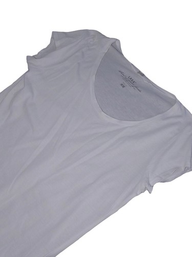 H&M Logg T Shirt Da Donna Bianca Taglia L In Cotone Collo Rotondo Manica Corta - Foto 3 di 4
