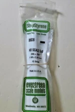 HO Scale 6 x 8 Styrene Strips Pack of 10 Evergreen Scale Models Plastic 8608