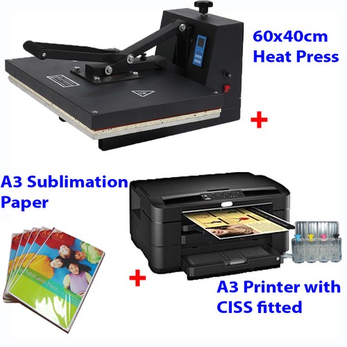HEAT PRESS MACHINE 40x60cm + A3 Printer 