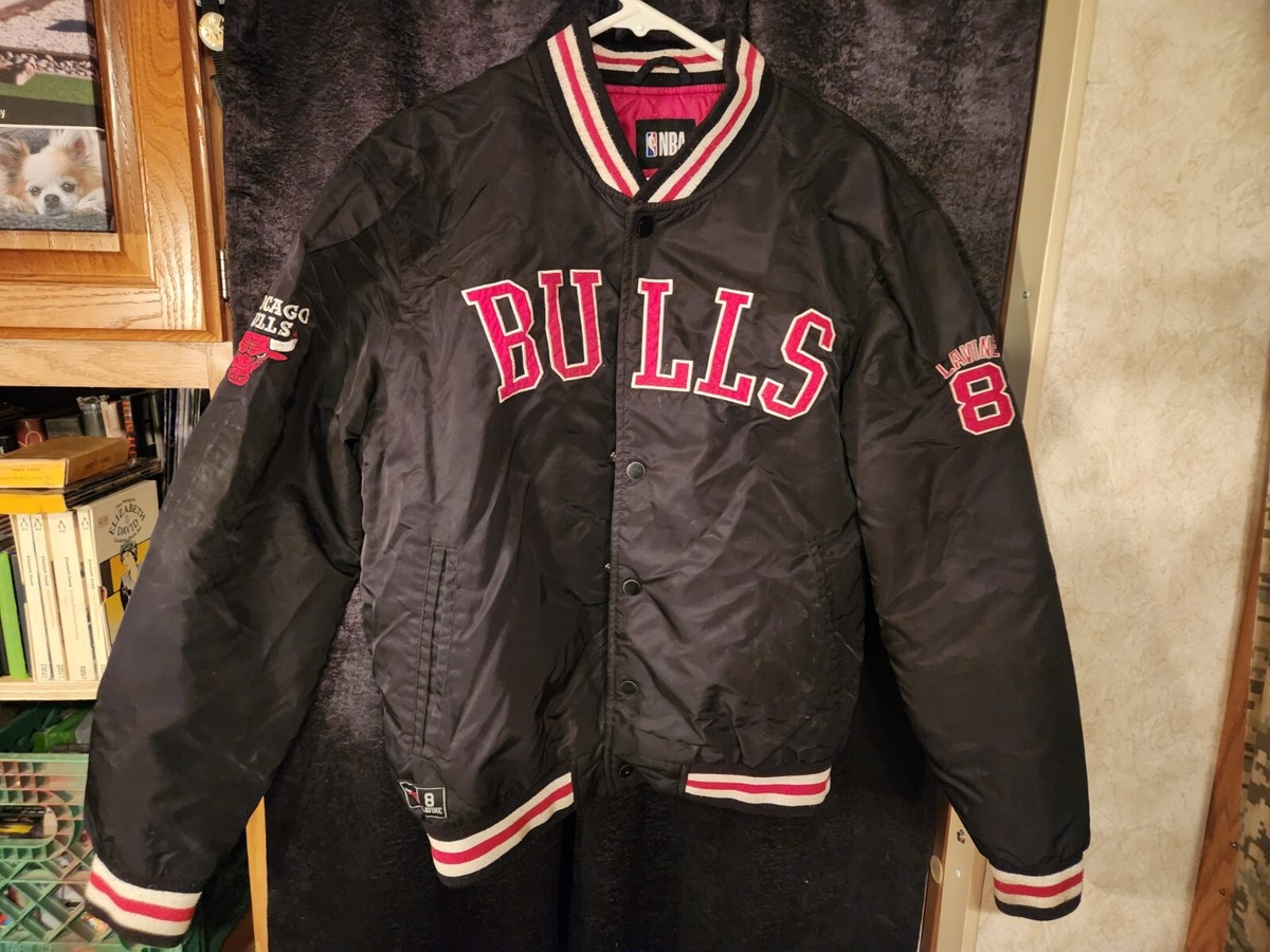 Retro #8 LaVine NBA Chicago Bulls Satin Bomber Jacket Embroidered