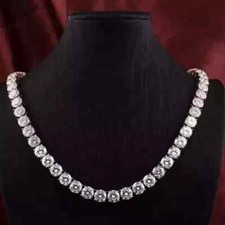 20Ct Round Lab-Created Diamond Women Tennis Necklace 14K White Gold Plated 18"In