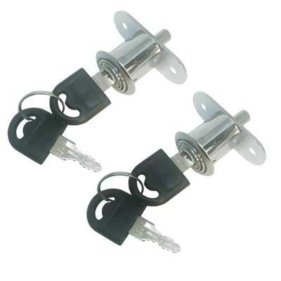 Push Plunger Lock Cylindrical 32mm Cabinet Sliding Lock 2 Pack Durable Design