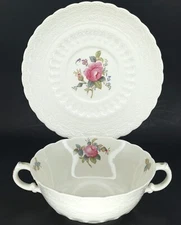 Spode Jewel Copeland Billingsley Rose Handled Cream Soup Bowl Saucer Replacement