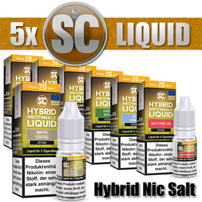 5x 10ml SC HYBRID Nikotinsalz Probierbox Nic Salt Liquid Aroma - 50ml E Liquid