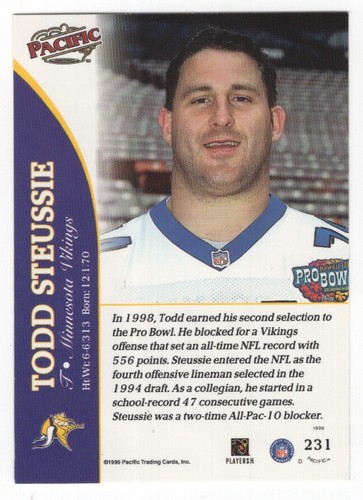 1999 Pacific Football Set Break - Cards #226-450 Pt.2 - 第 13/373 張圖片