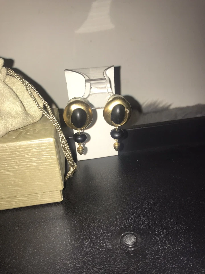 Pendientes de piedra de oro negro Givenchy 100 % auténticos Foto 4 de 4