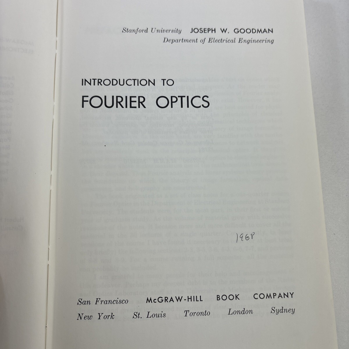 洋書 INTRODUCTION TO Fourier Optics Goodman Introduction to Fourier Optics: Goodman, Joseph