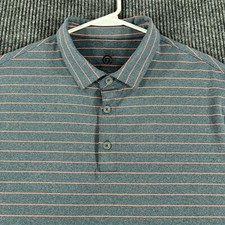 Champion Shirt Polo Mens XL Extra Large Gray Striped Short Sleeve Performance