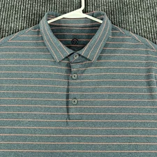 Champion Shirt Polo Mens XL Extra Large Gray Striped Short Sleeve Performance