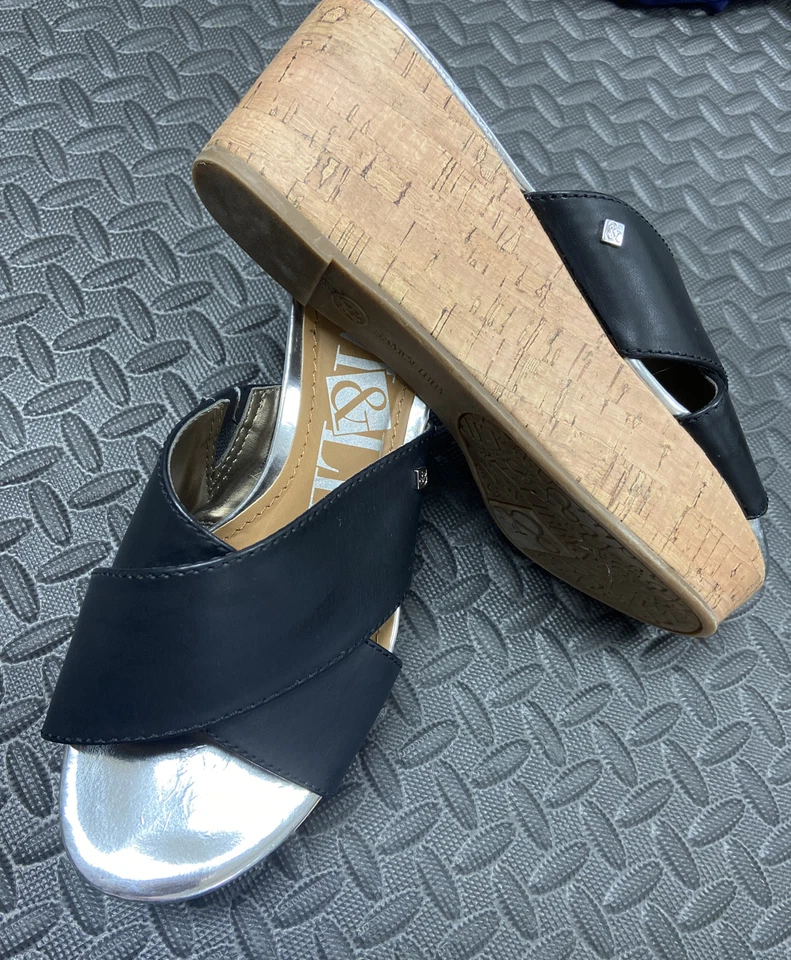 Sam & Libby Women's Shoes Size 6.5 Black Open Toe Preowned - Image 4 of 4