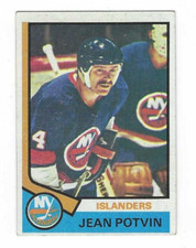 1974-75 TOPPS JEAN POTVIN #101 NEW YORK ISLANDERS