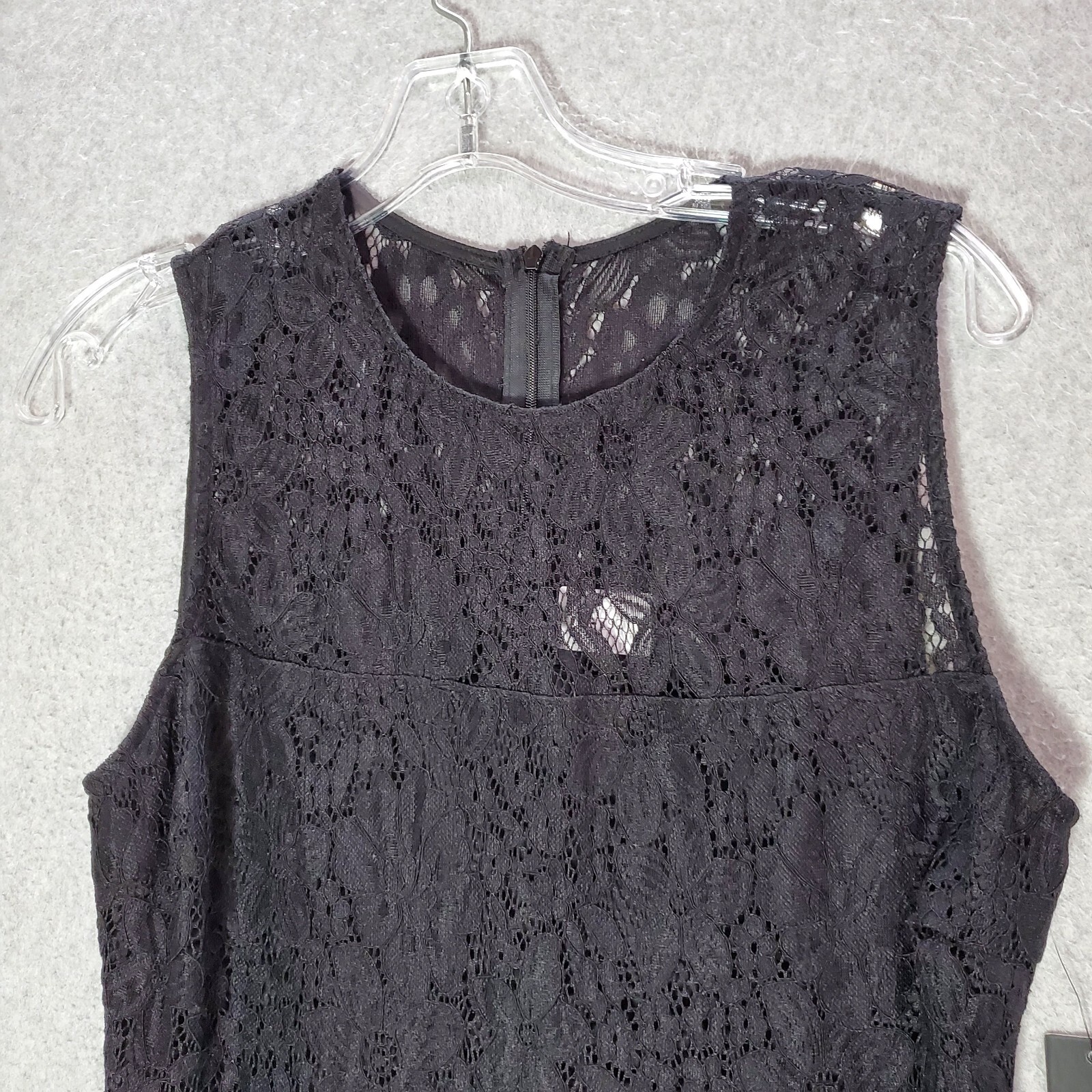 Lulus Women Dress Medium Black Floral Mini Fit & Flare Lace Sleeveless NWT