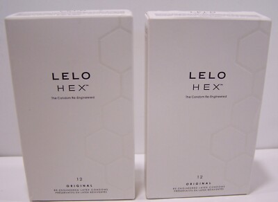 (2) Lelo HEX - The Condom Pre-engineered, 24 Ttl Condoms Sealed EXP 01 & 05/2029