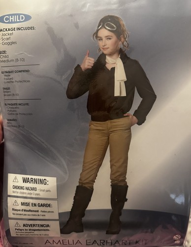 California Costumes, Hero’s Of History Amelia Earhart-Aviator Costume Child Med - 第 4/6 張圖片