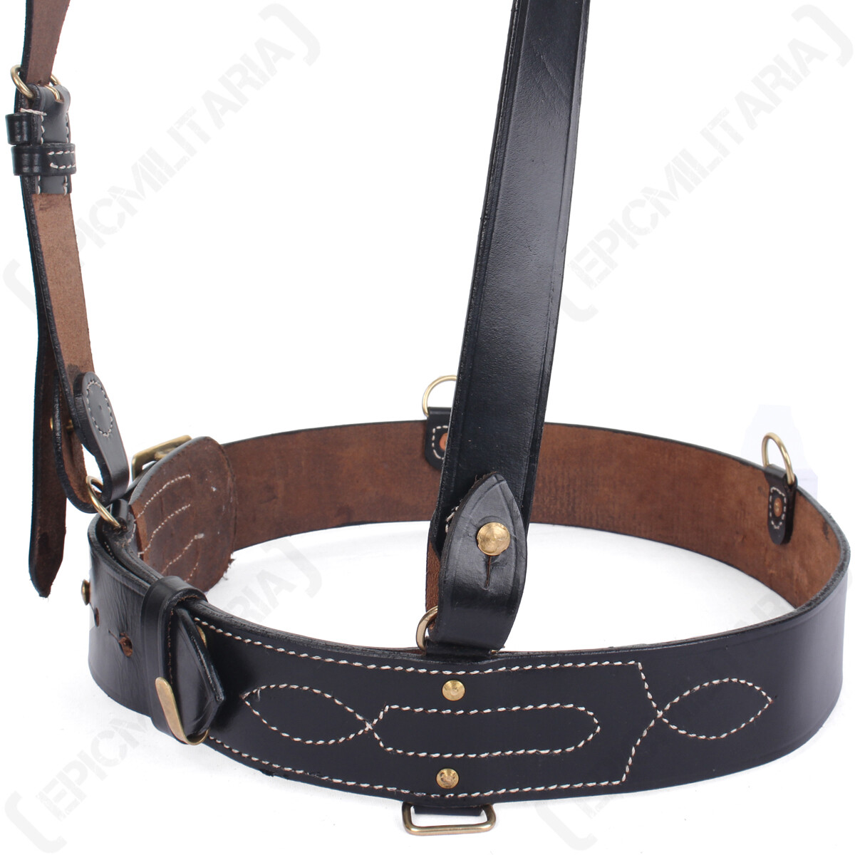 Cintura In Pelle Militare Vintage Sam Browne E Cinghia - Foto 8