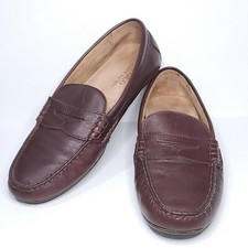 POLO RALPH LAUREN MENS LOAFERS 10 D WES DRIVING MOC PENNY STRAP BURGUNDY
