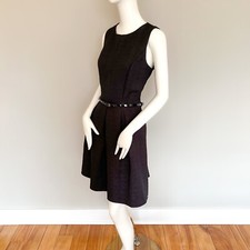 $199 Waggon Paris Little Black Flare Knee Length Sleeveless Party Dress Cocktail