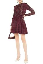Zimmermann dress (Tiered Lace-up Silk-blend Twill Mini Dress In Plum)