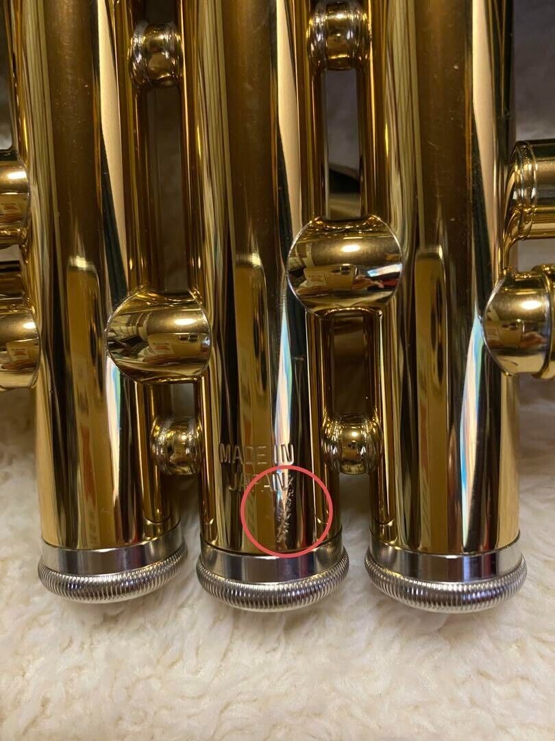 YAMAHA YTR-1335 Trumpet Gold Bb From japan USED With Case YAMAHA YTR-1335 Trumpet Gold Bb From japan USED With Case