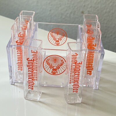   Jägermeister Shot Plastikgläser Plastik eckig 8 Stück 2cl gebraucht Set
