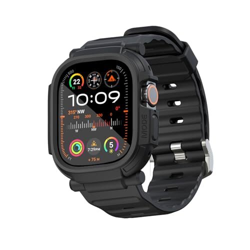 Made for Apple Watch Ultra 2 1 Bumper Case Band Screen Protector 49mm Black
