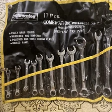 vintage craftmaster 11 pc combination wrench set 1/4 - 7/8” Used Foldable Pouch
