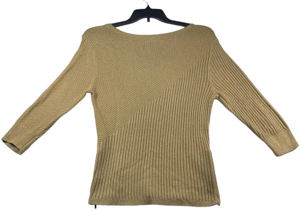 Suéter New York and Co Mujer Talla Mediana Dorado Brillante Metálico Foto 2 de 4